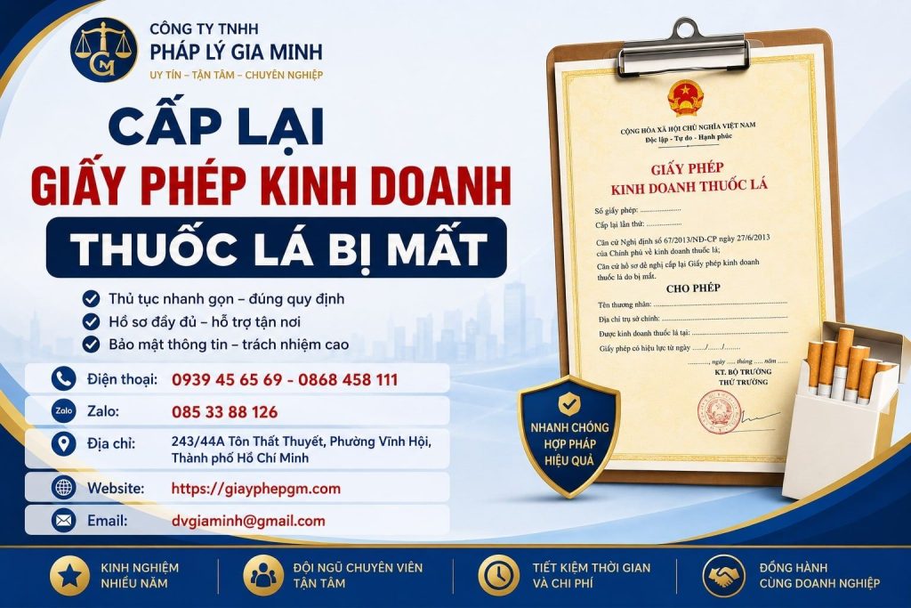 Cấp lại giấy phép kinh doanh thuốc lá bị mất