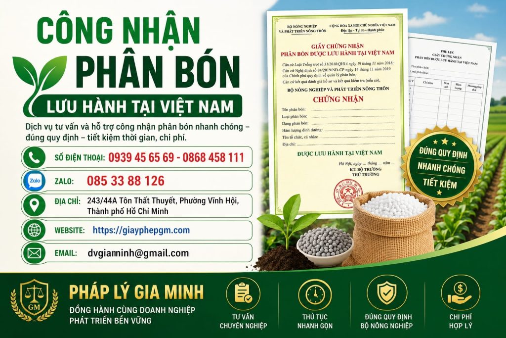 Công nhận phân bón lưu hành tại Việt Nam