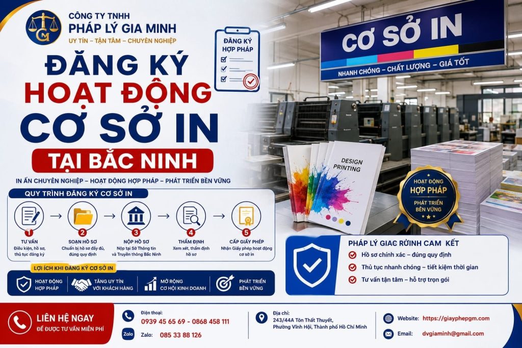 Đăng ký hoạt động cơ sở in tại Bắc Ninh: Hồ sơ và thủ tục cần biết 1 Đăng ký hoạt động cơ sở in tại Bắc Ninh