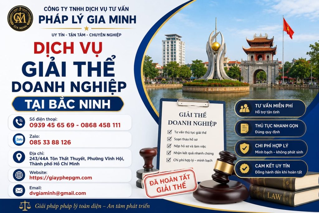 Dịch vụ giải thể doanh nghiệp tại Bắc Ninh trọn gói, tiết kiệm thời gian 1 Dịch vụ giải thể doanh nghiệp tại Bắc Ninh