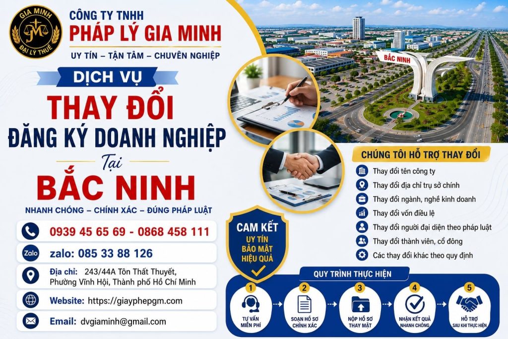 Dịch Vụ Thay Đổi Đăng Ký Doanh Nghiệp Tại Bắc Ninh