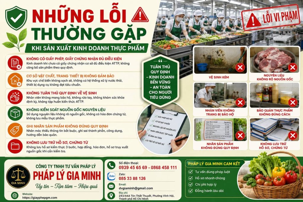 Những lỗi thường gặp khi sản xuất, kinh doanh thực phẩm và cách phòng tránh 1 Những lỗi thường gặp khi sản xuất kinh doanh thực phẩm
