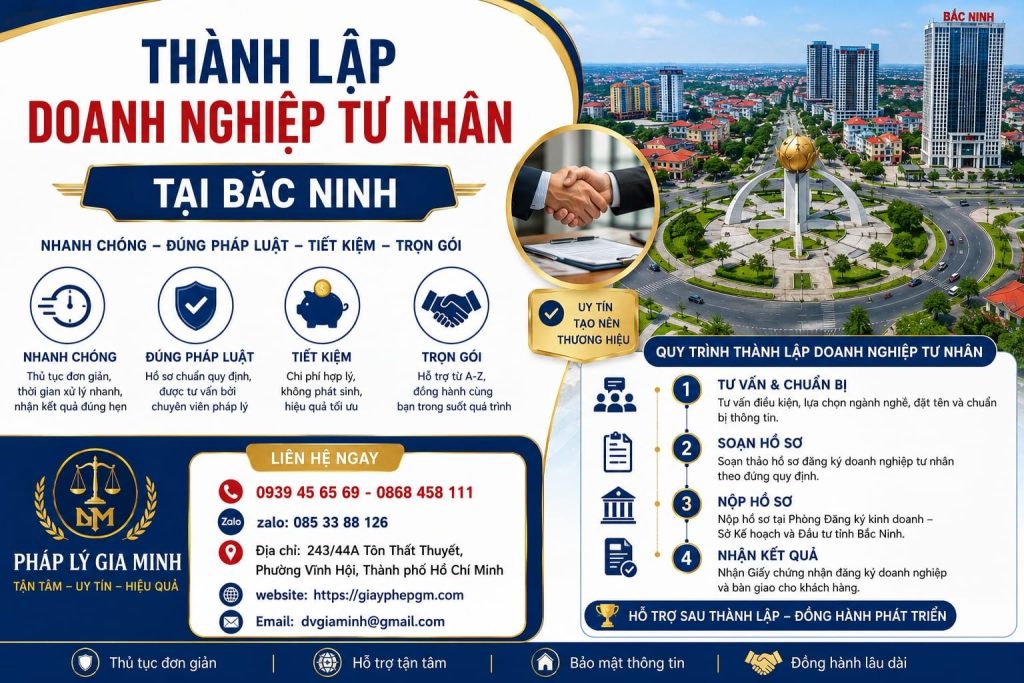 Thành Lập Doanh Nghiệp Tư Nhân Tại Bắc Ninh