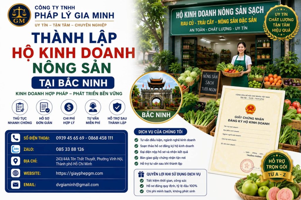 Thành lập hộ kinh doanh nông sản tại Bắc Ninh