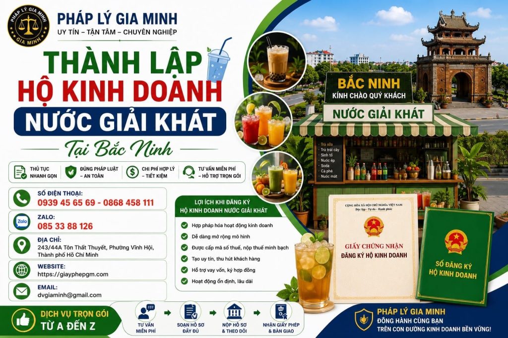 Thành lập hộ kinh doanh nước giải khát tại Bắc Ninh: Từ đăng ký đến vận hành quán 1 Thành Lập Hộ Kinh Doanh Nước Giải Khát Tại Bắc Ninh