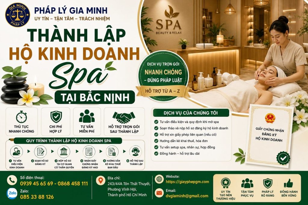 Thành Lập Hộ Kinh Doanh Spa Tại Bắc Ninh