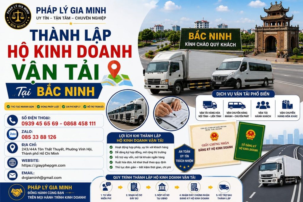 Thành Lập Hộ Kinh Doanh Vận Tải Tại Bắc Ninh