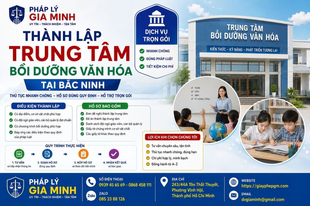 Thành Lập Trung Tâm Bồi Dưỡng Văn Hóa Tại Bắc Ninh