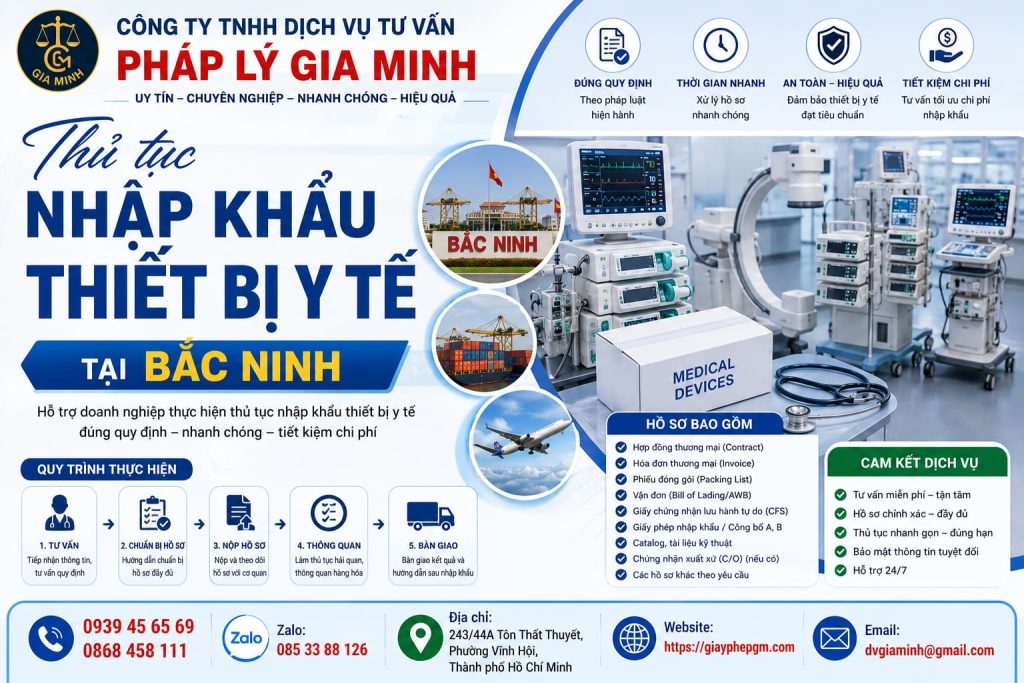 Thủ tục nhập khẩu thiết bị y tế tại Bắc Ninh
