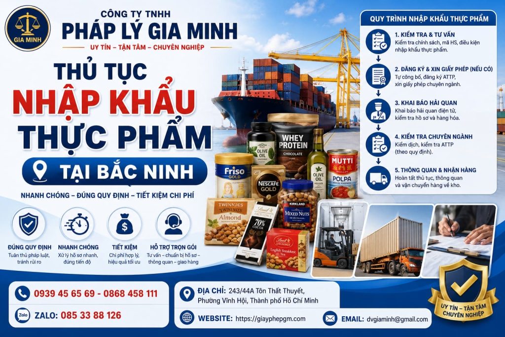 Thủ tục nhập khẩu thực phẩm tại Bắc Ninh