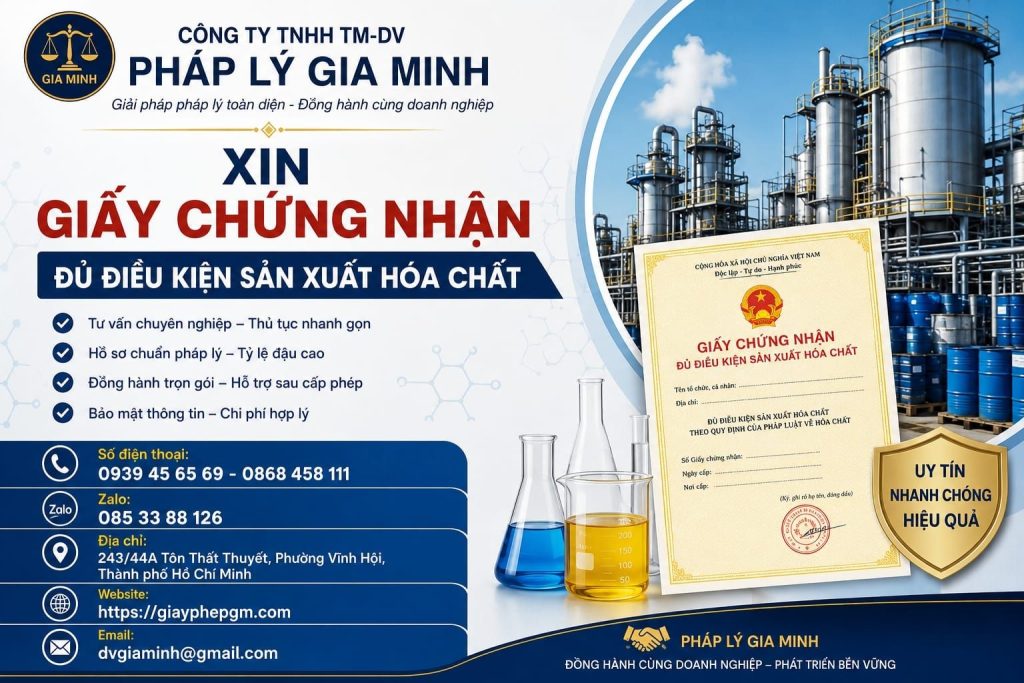 Xin giấy chứng nhận đủ điều kiện sản xuất hóa chất chi tiết nhất 1 Xin giấy chứng nhận đủ điều kiện sản xuất hóa chất