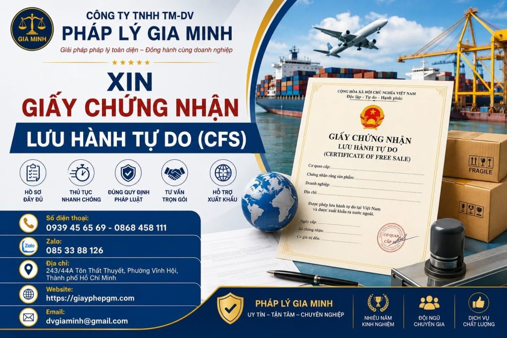 Xin giấy chứng nhận lưu hành tự do