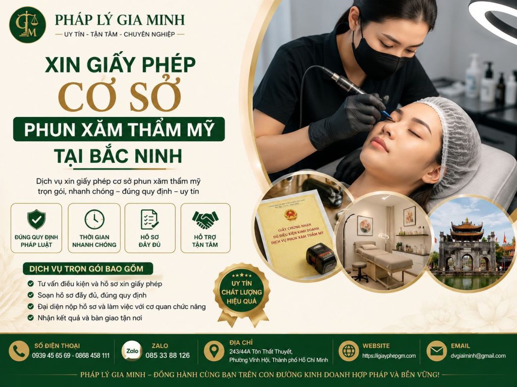 Xin giấy phép cơ sở phun xăm thẩm mỹ tại Bắc Ninh nhanh chóng 1 Xin Giấy Phép Cơ Sở Phun Xăm Thẩm Mỹ Tại Bắc Ninh