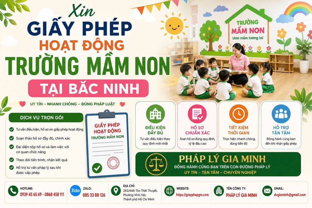 Xin Giấy Phép Hoạt Động Trường Mầm Non Tại Bắc Ninh