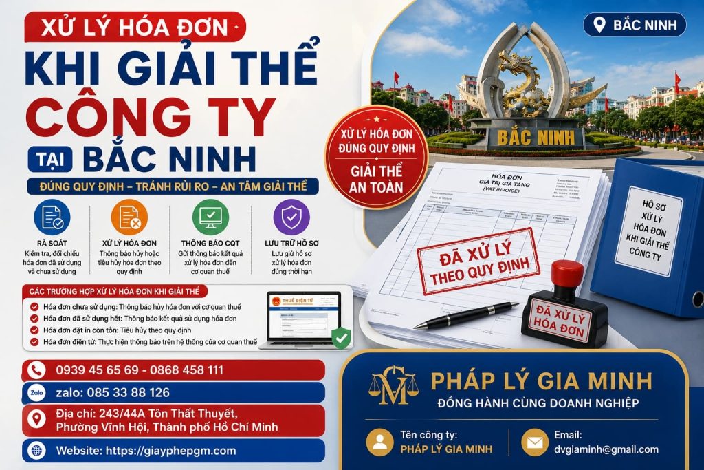 Xử lý hóa đơn khi giải thể công ty tại Bắc Ninh