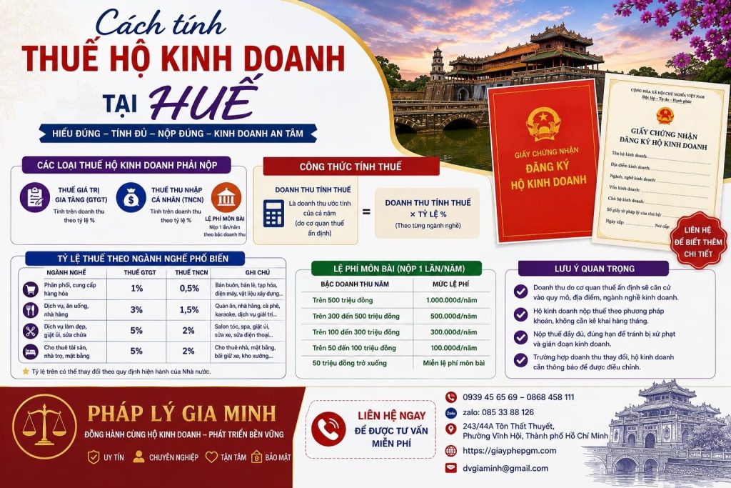Cách tính thuế hộ kinh doanh tại Huế: Hiểu công thức để chủ động dòng tiền 1 Cách tính thuế hộ kinh doanh tại Huế