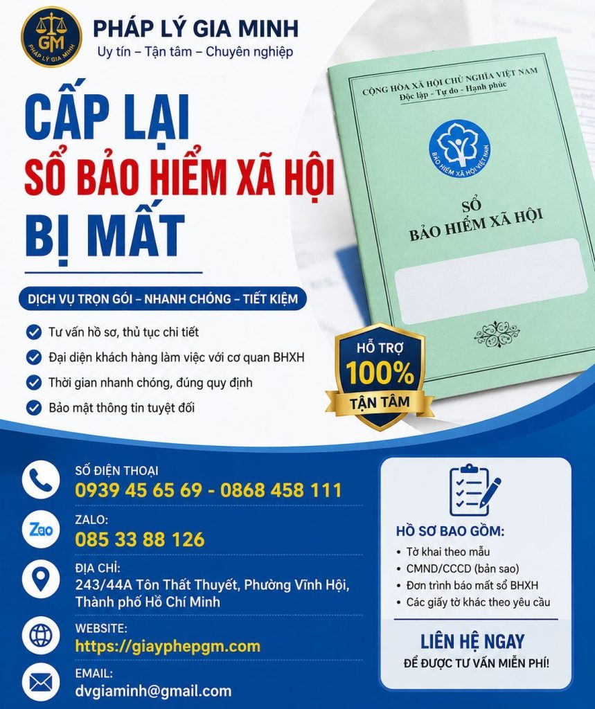 Cấp lại sổ bảo hiểm xã hội bị mất