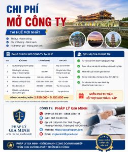 Chi phí mở công ty tại Huế mới nhất