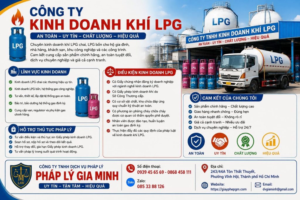 Công ty kinh doanh khí LPG cần đáp ứng gì để hoạt động đúng quy định? 1 Công ty kinh doanh khí LPG