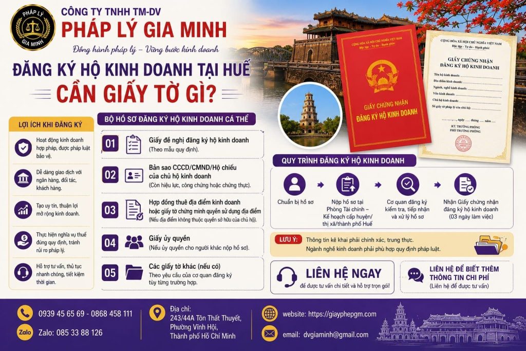 Đăng ký hộ kinh doanh tại Huế cần giấy tờ gì? Kiểm tra đủ trước khi nộp 1 Đăng ký hộ kinh doanh tại Huế cần giấy tờ gì