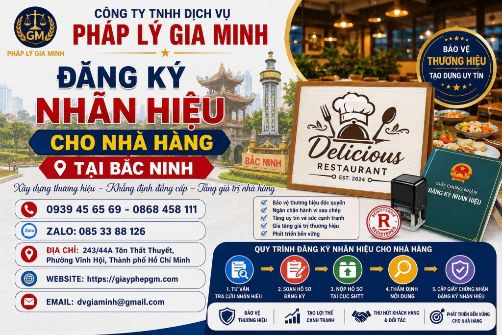 Đăng ký nhãn hiệu cho nhà hàng tại Bắc Ninh để bảo vệ tên quán và logo 1 Đăng ký nhãn hiệu cho nhà hàng tại Bắc Ninh