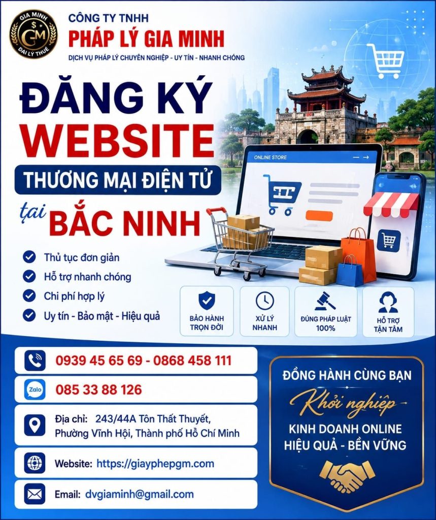 Đăng ký website thương mại điện tử tại Bắc Ninh