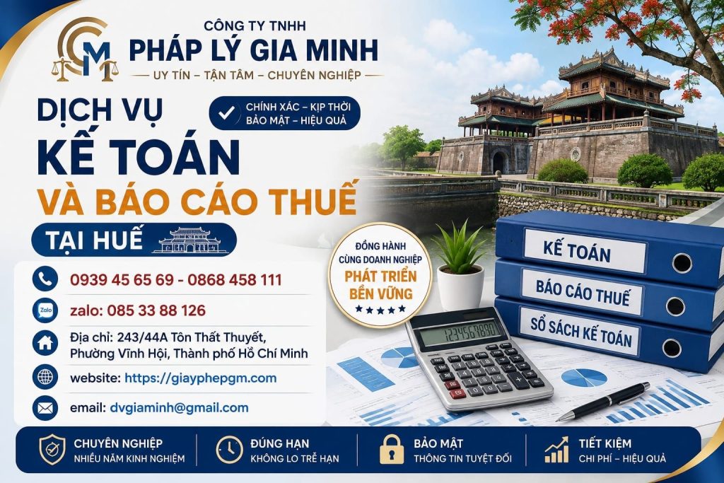 Dịch vụ kế toán và báo cáo thuế tại Huế