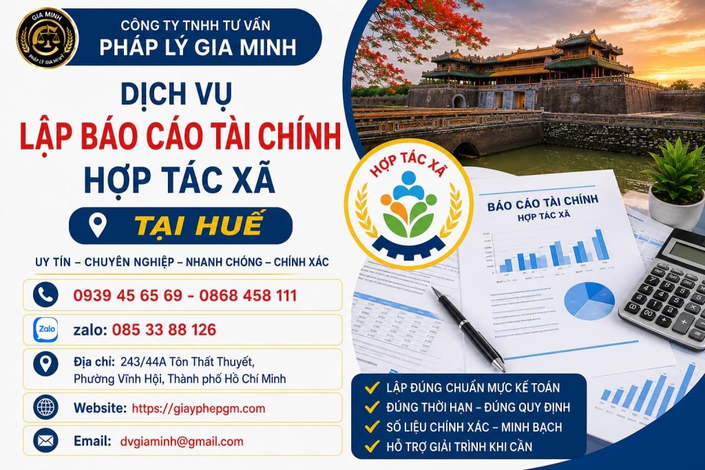 Dịch vụ lập báo cáo tài chính hợp tác xã tại Huế – Chuyển sổ sách thành bức tranh tài chính rõ ràng 1 Dịch vụ lập báo cáo tài chính hợp tác xã tại Huế