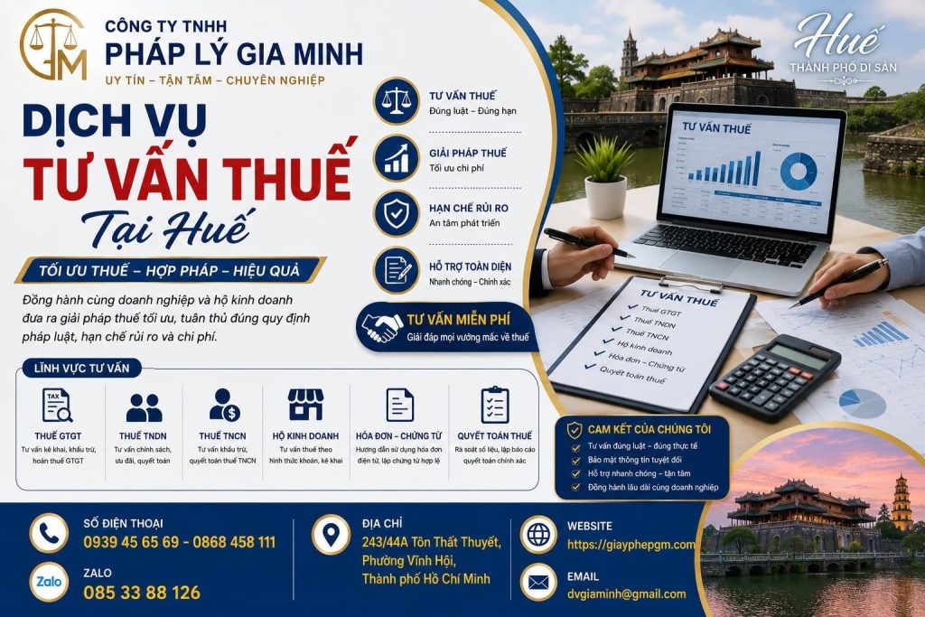 Dịch vụ tư vấn thuế tại Huế: Nhìn rõ rủi ro trước khi ra quyết định tài chính 1 Dịch vụ tư vấn thuế tại Huế