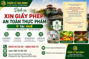 Dịch vụ xin giấy phép an toàn thực phẩm tại Huế