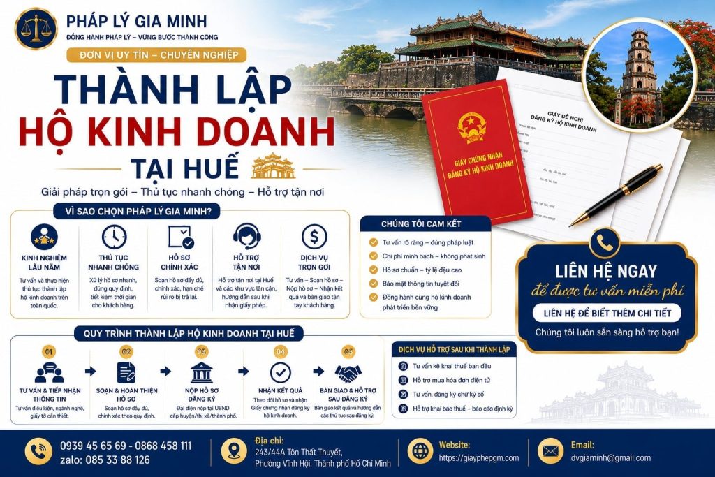 Đơn vị thành lập hộ kinh doanh tại Huế