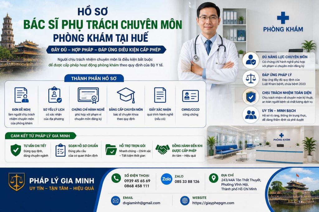 Hồ sơ bác sĩ phụ trách chuyên môn phòng khám tại Huế