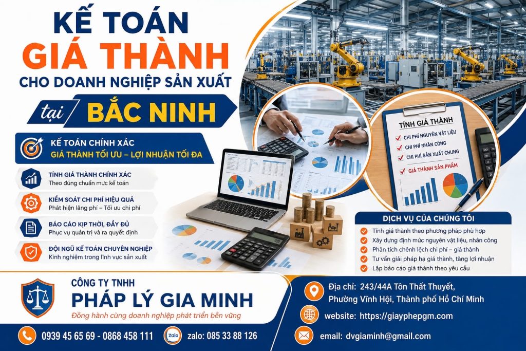 Kế toán giá thành cho doanh nghiệp sản xuất tại Bắc Ninh