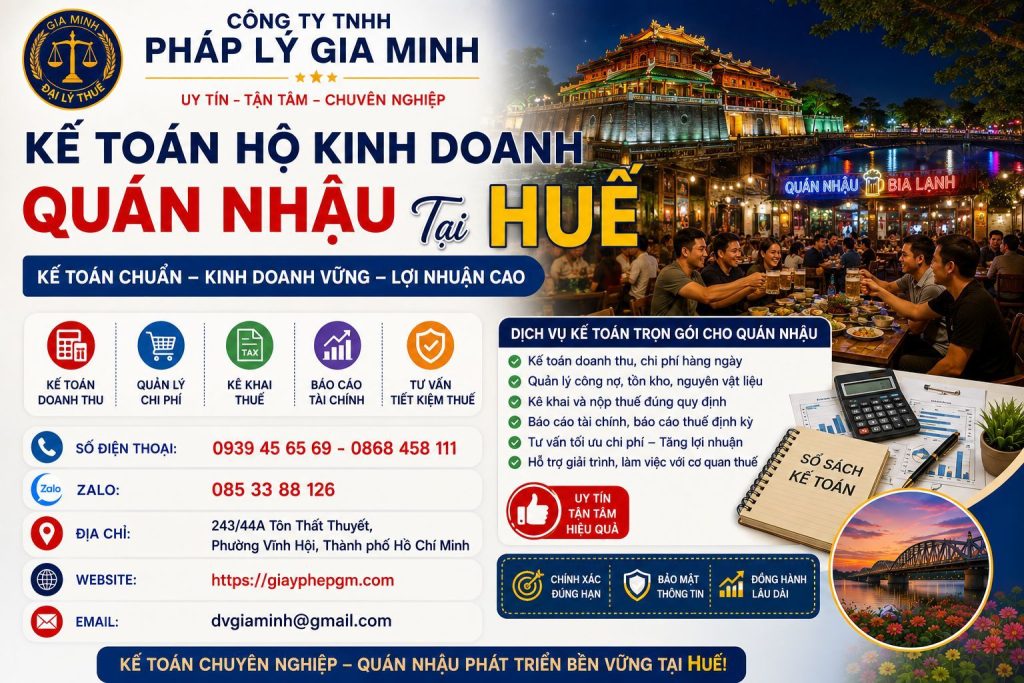 Kế toán hộ kinh doanh quán nhậu tại Huế