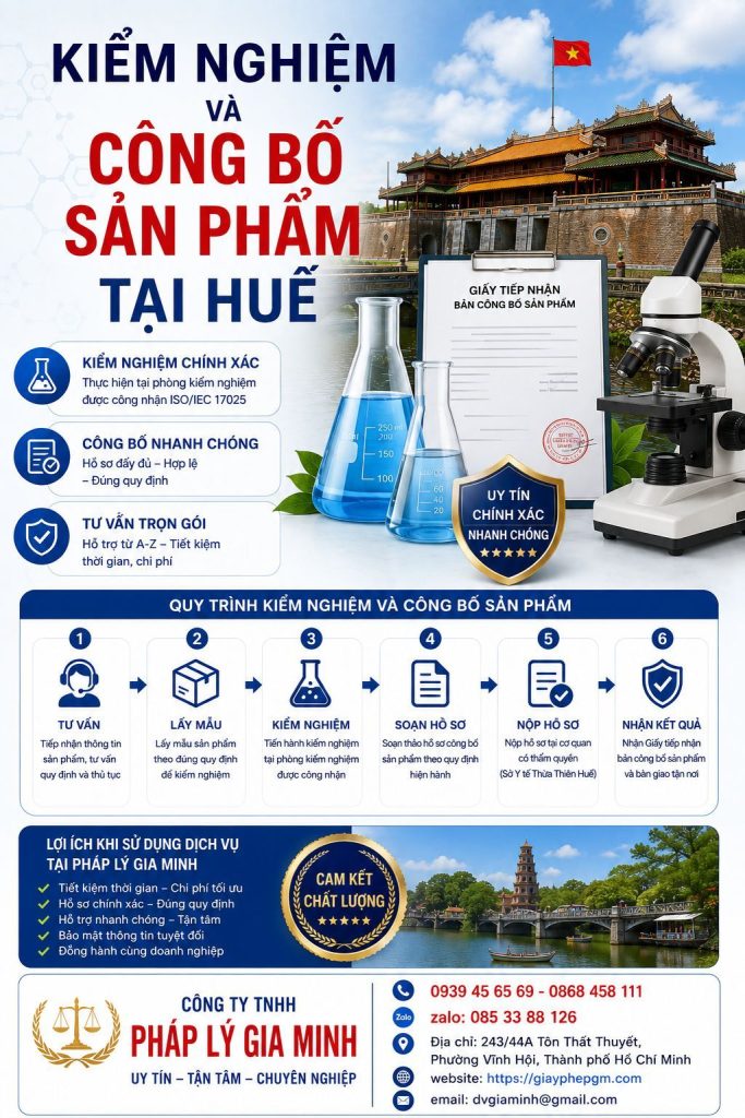 Kiểm nghiệm và công bố sản phẩm tại Huế đồng bộ từ mẫu thử đến hồ sơ 1 Kiểm nghiệm và công bố sản phẩm tại Huế