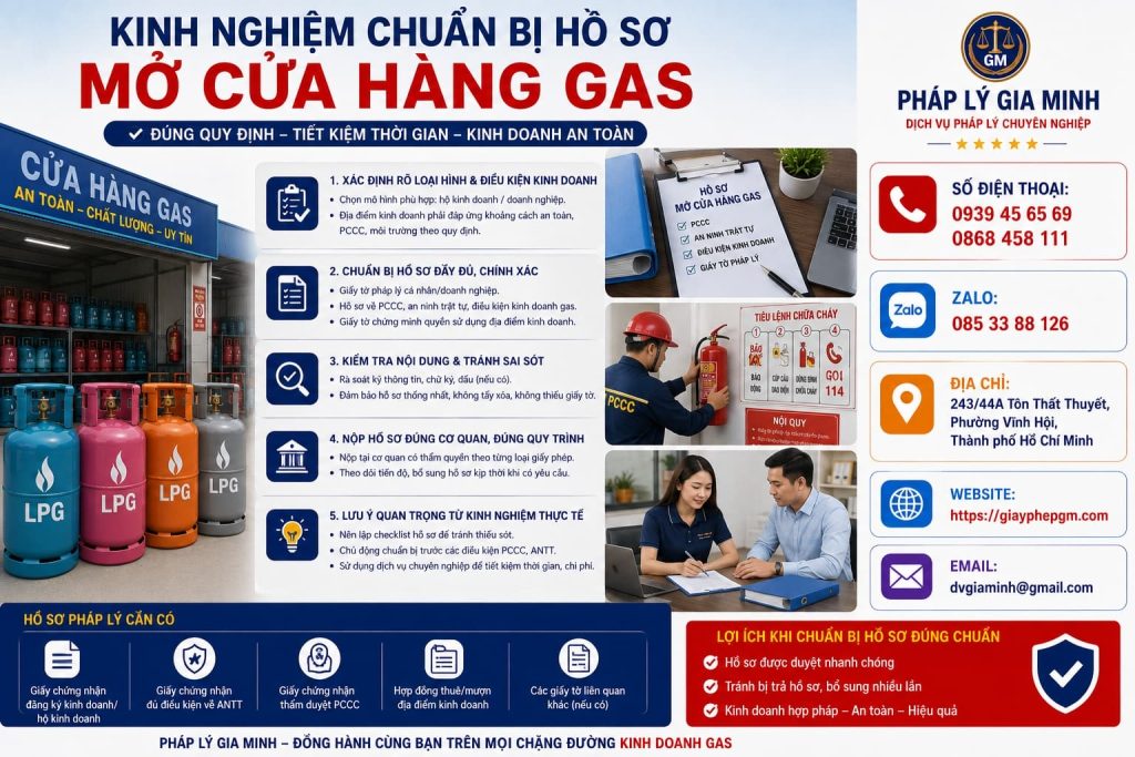 Kinh nghiệm chuẩn bị hồ sơ mở cửa hàng gas