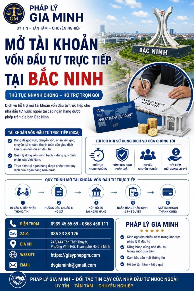 Mở tài khoản vốn đầu tư trực tiếp tại Bắc Ninh nhanh chóng, đúng quy định 1 Mở tài khoản vốn đầu tư trực tiếp tại Bắc Ninh