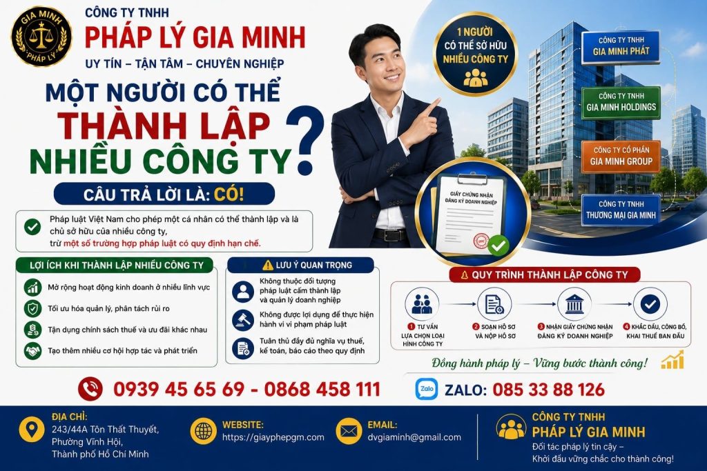 Một người có thể thành lập nhiều công ty không