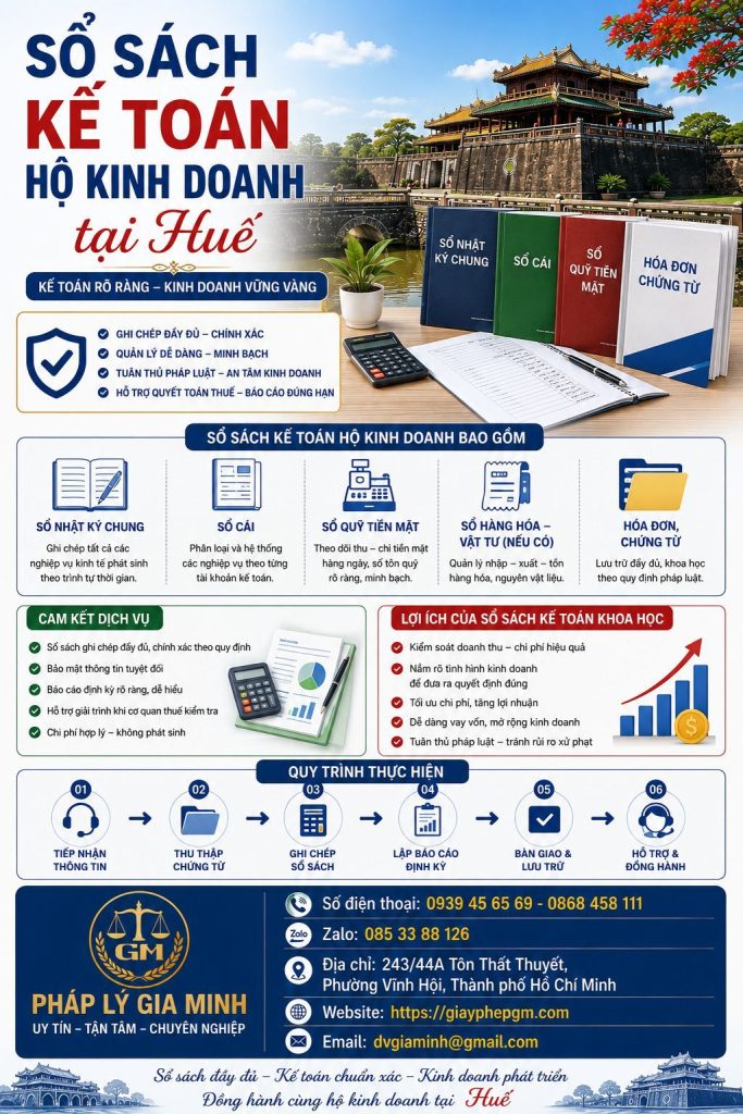 Sổ sách kế toán hộ kinh doanh tại Huế cần quản lý thế nào để dễ kiểm tra? 1 Sổ sách kế toán hộ kinh doanh tại Huế