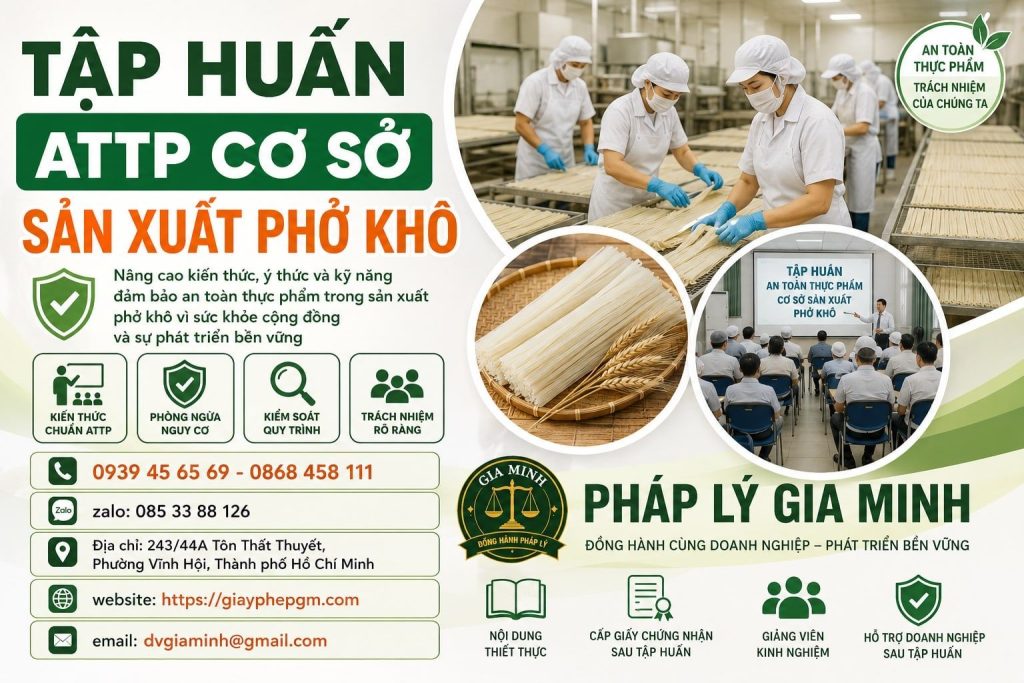 Tập huấn ATTP cơ sở sản xuất phở khô