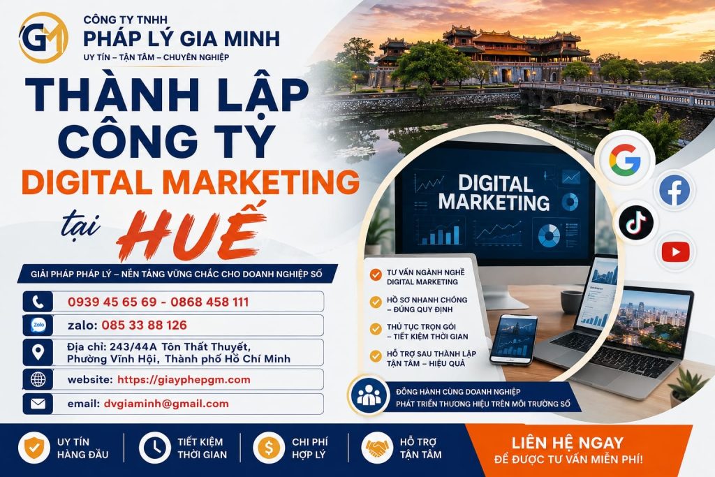 Thành lập công ty digital marketing tại Huế – Từ đội nhóm sáng tạo đến agency tăng trưởng số 1 Thành lập công ty digital marketing tại Huế