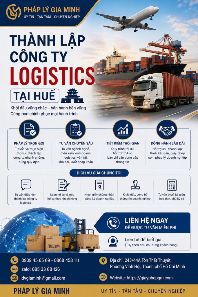 Thành lập công ty logistics tại Huế