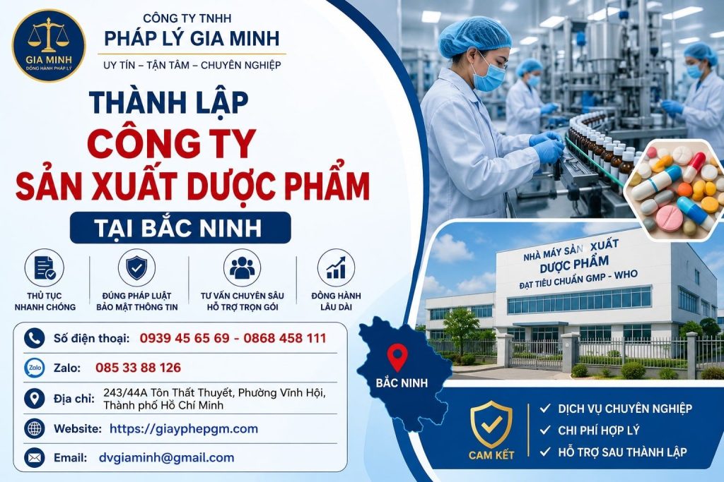 Thành lập công ty sản xuất dược phẩm tại Bắc Ninh