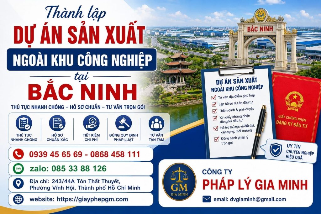 Thành lập dự án sản xuất ngoài khu công nghiệp Bắc Ninh