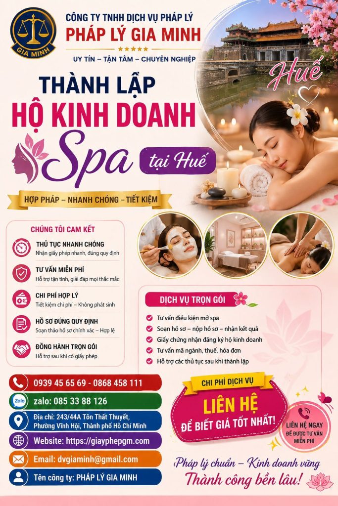 Thành lập hộ kinh doanh spa tại Huế