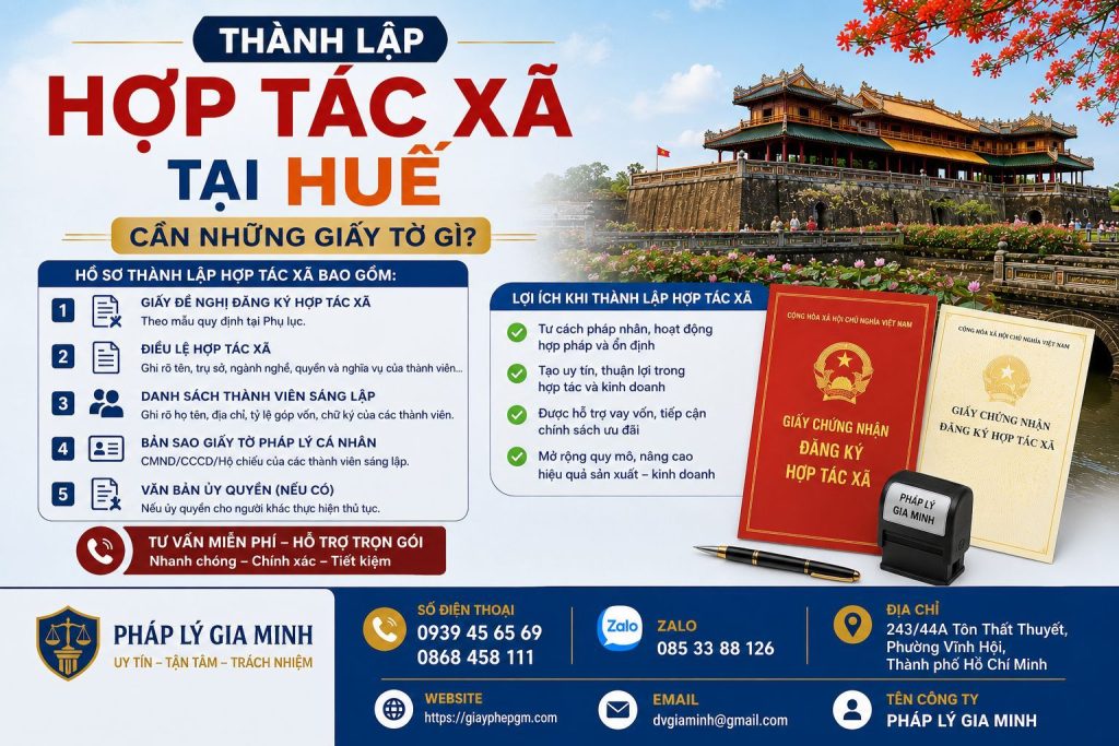 Thành lập hợp tác xã tại Huế cần những giấy tờ gì