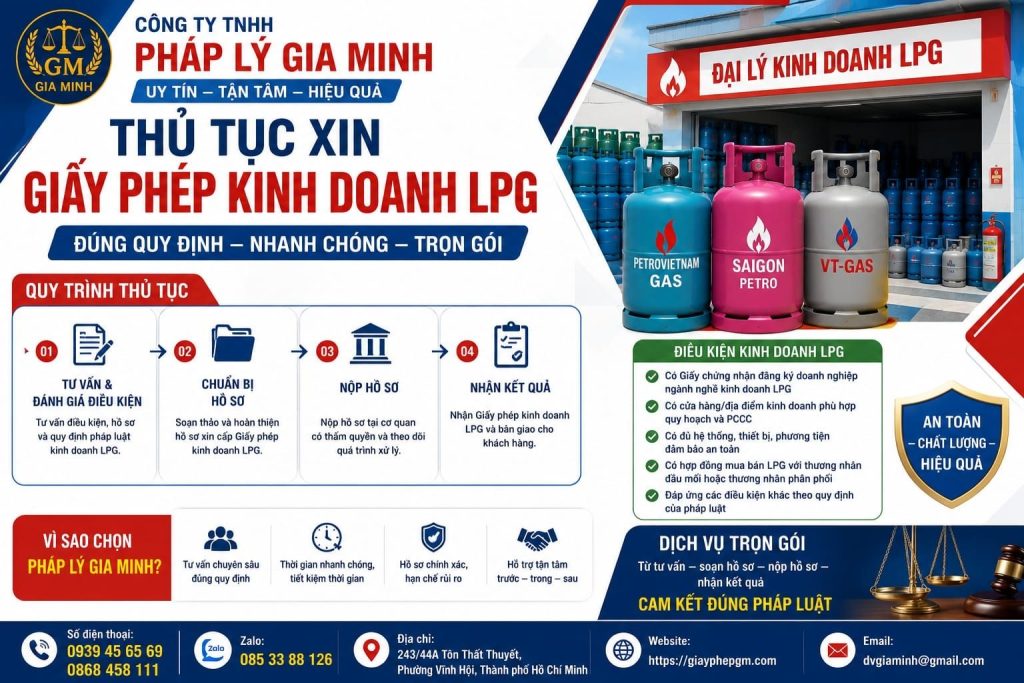 Thủ tục xin giấy phép kinh doanh LPG – Lộ trình từ rà soát điều kiện đến hoàn thiện hồ sơ 1 Thủ tục xin giấy phép kinh doanh LPG