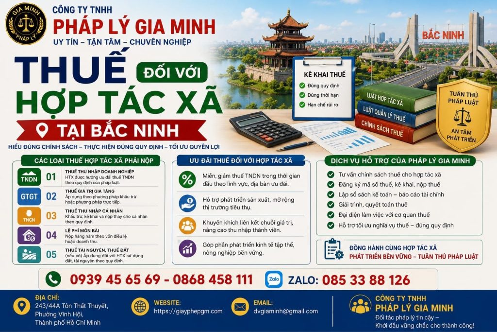 Thuế đối với hợp tác xã tại Bắc Ninh cần lưu ý những gì? 1 Thuế đối với hợp tác xã tại Bắc Ninh