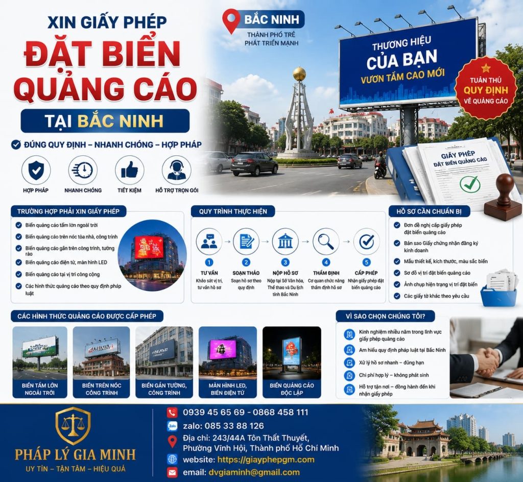 Xin giấy phép đặt biển quảng cáo tại Bắc Ninh đúng quy định, nhanh chóng và hiệu quả 1 Xin giấy phép đặt biển quảng cáo tại Bắc Ninh