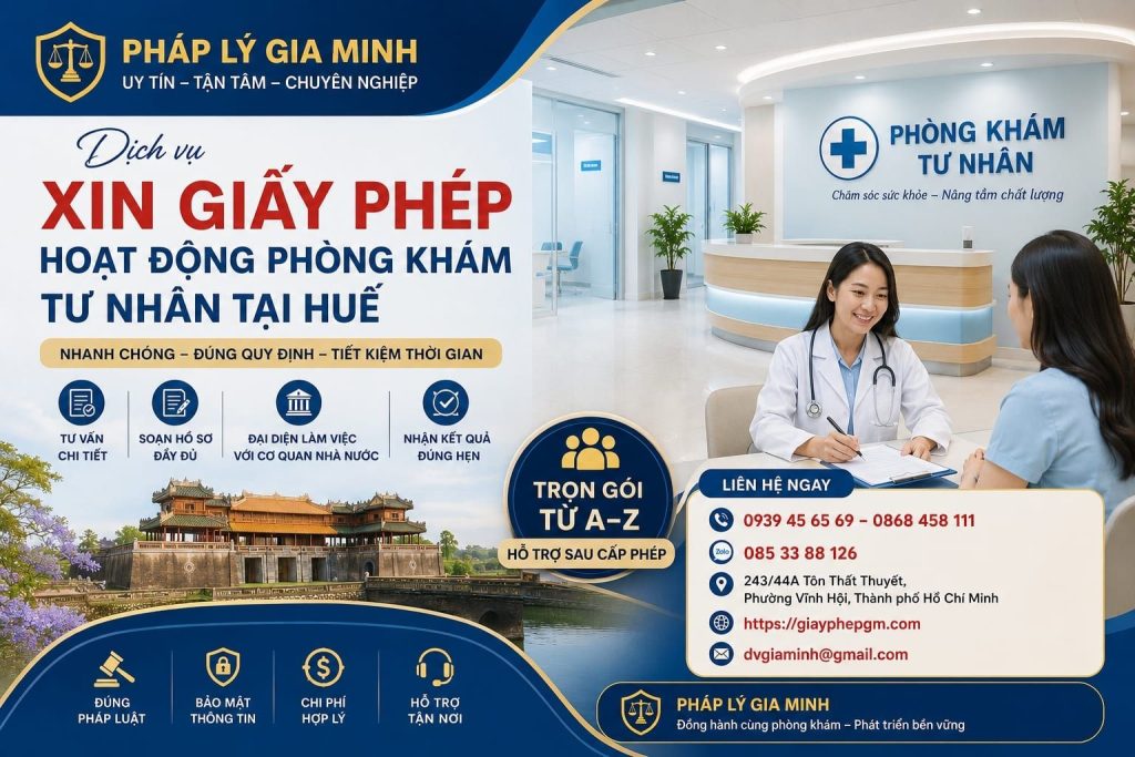Xin giấy phép hoạt động phòng khám tư nhân tại Huế